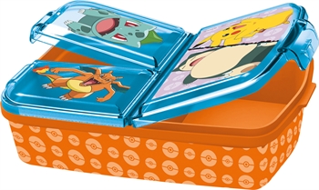 Pokémon madkasse - madkasse med 3 rum til børn - Pikachu, Snorlax, Charizard og Bulbasaur 