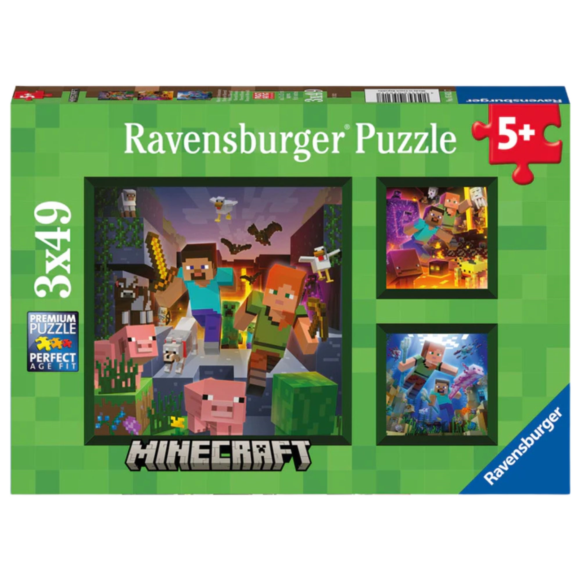 Puslespil med Minecraft - 3x49 brikker