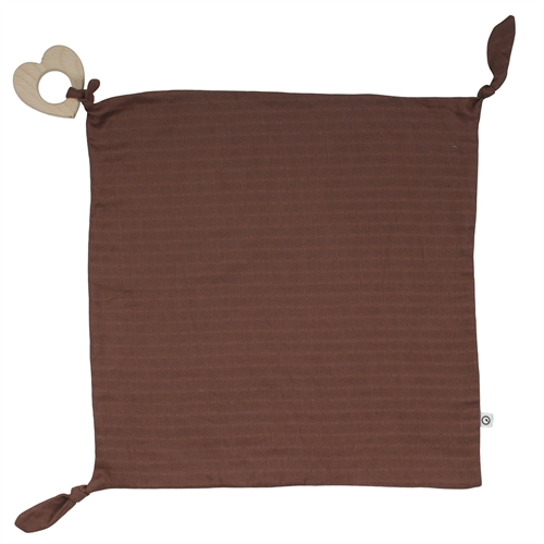 Sutteklud med hjerteformet bidering - GOTS certificeret økologisk bomuld - 35x35 cm - Brown Suger - Müsli By Green Cotton