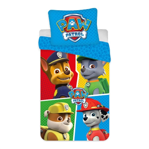 Junior sengesæt 100x140 cm - Vendbart sengetøj med Team Paw Patrol - 100% bomulds sengelinned