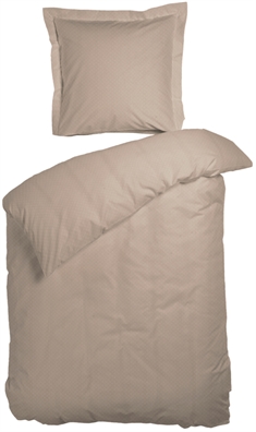 Beige sengetøj 140x220 cm - Sengelinned med cirkel mønster - Dynebetræk i 100% Bomuldssatin - Night & Day