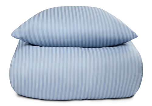 Dobbelt sengetøj i 100% Bomuldssatin - 200x220 cm - Lyseblåt ensfarvet sengesæt - Borg Living sengelinned