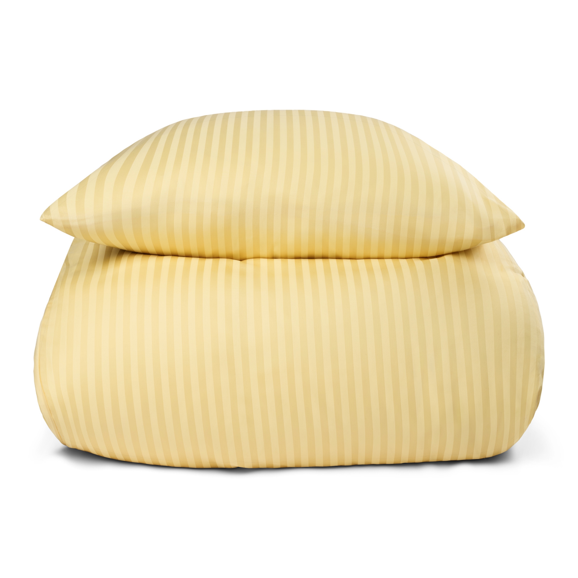 Sengetøj i 100% Bomuldssatin - Lysegult ensfarvet sengesæt - Borg Living sengelinned