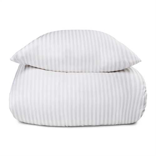 Dobbelt sengetøj i 100% Bomuldssatin - 200x220 cm - Hvidt ensfarvet sengesæt - Borg Living sengelinned