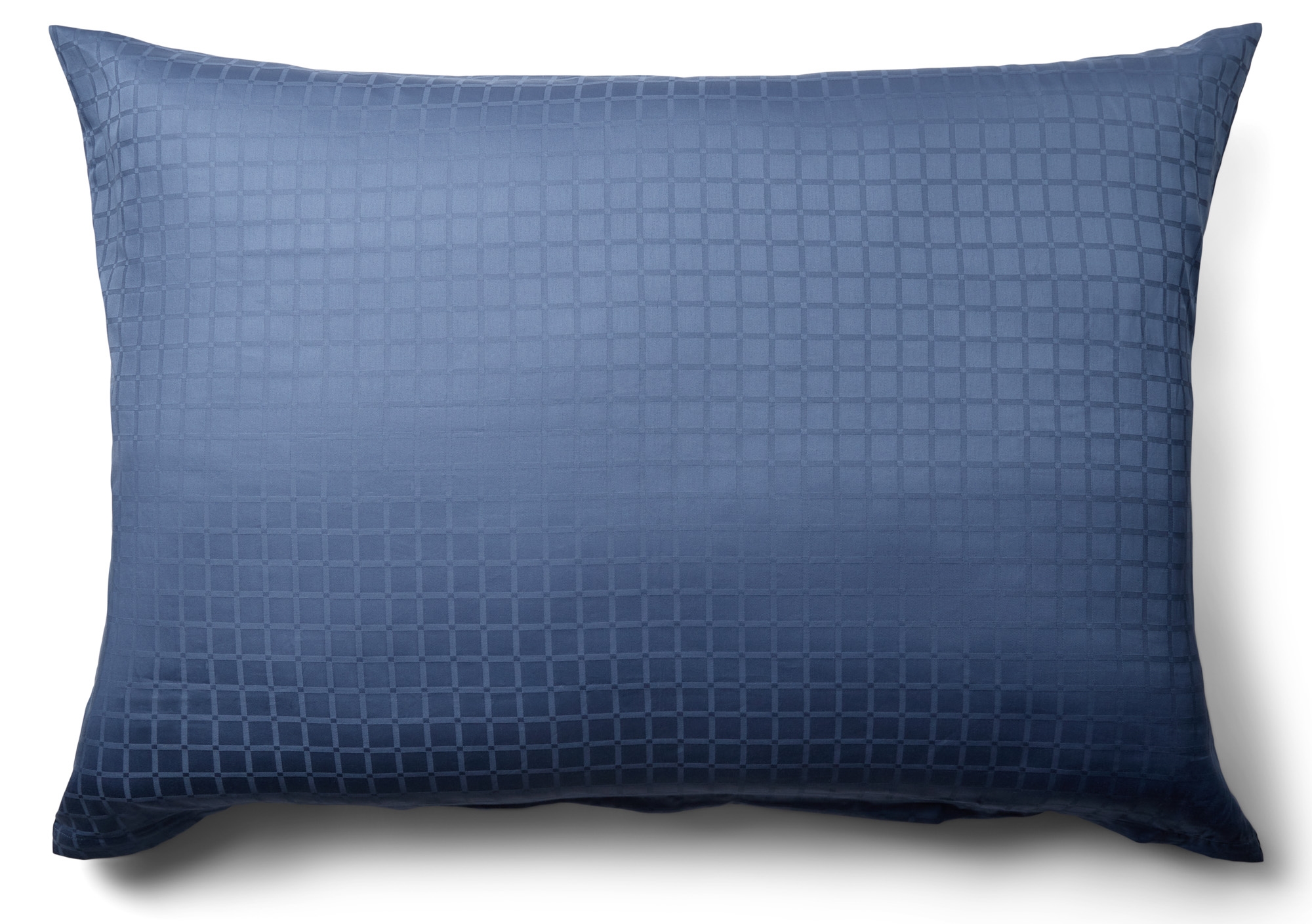 Pudebetræk 70x100 cm - 100% bomuldssatin - Gavlpude - Blåt jacquardvævet