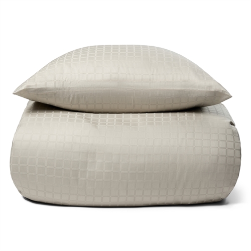 Luksus sengetøj - 140x220 cm - 100% Bomuldssatin sengelinned - Daisy sand  - By Night jacquard vævet sengesæt