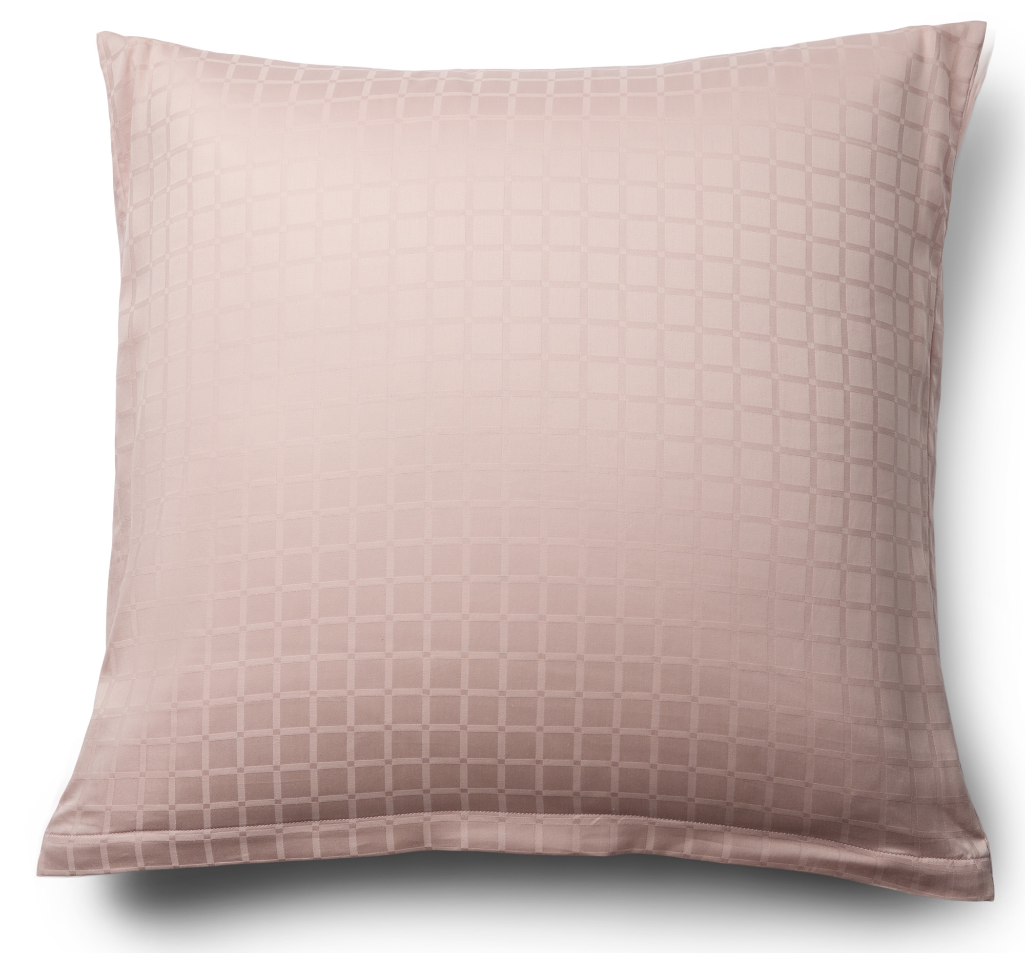 Pudebetræk 60x63 cm - 100% bomuldssatin - Rosa jacquardvævet - Ensfarvet