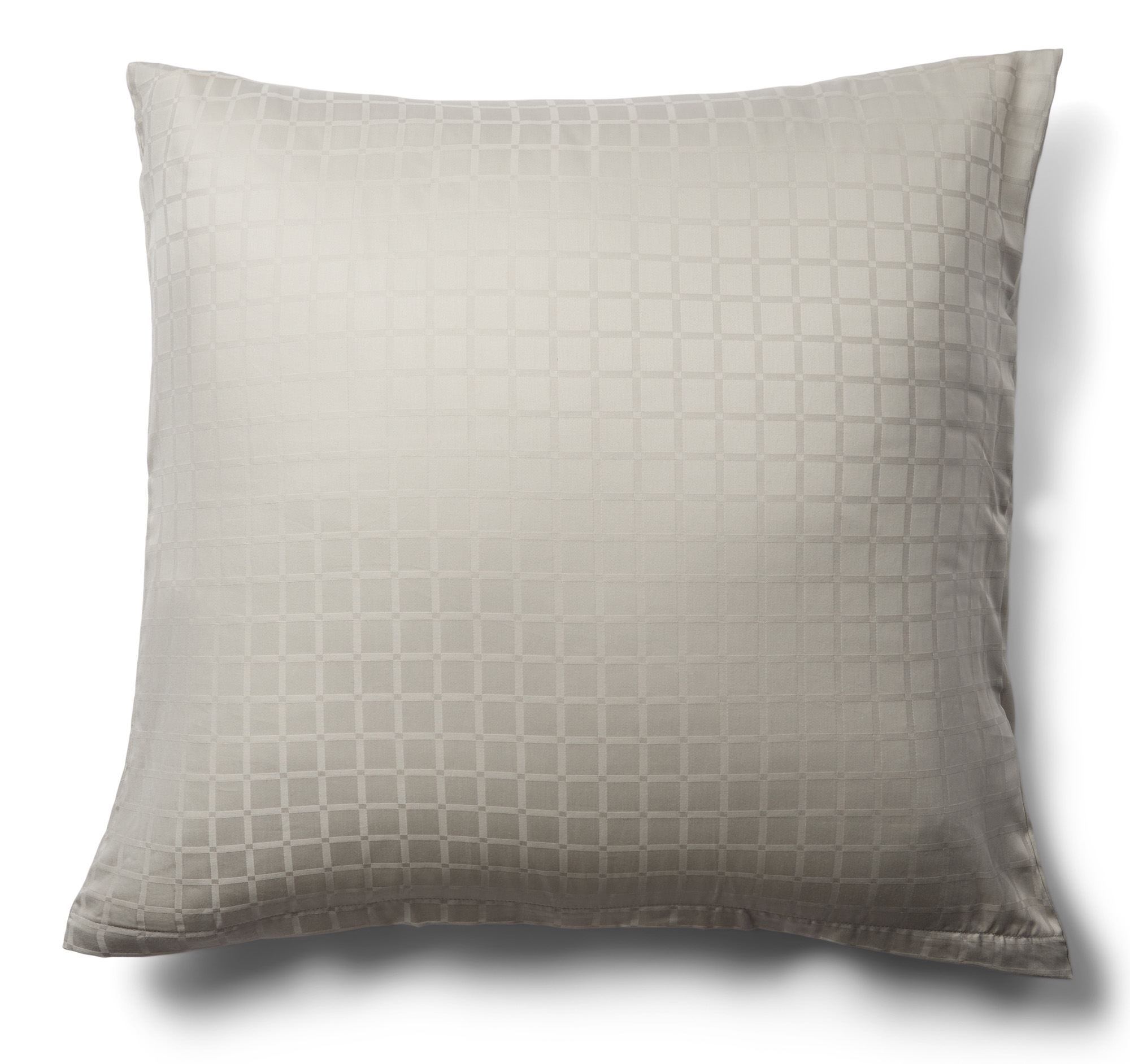 Pudebetræk 60x63 cm - 100% bomuldssatin - Sandfarvet jacquardvævet - Ensfarvet