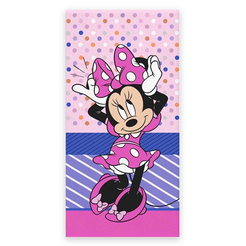 Minnie Mouse håndklæde - 70x140 cm - 100% bomuld - Blødt badehåndklæde med Minnie Mouse