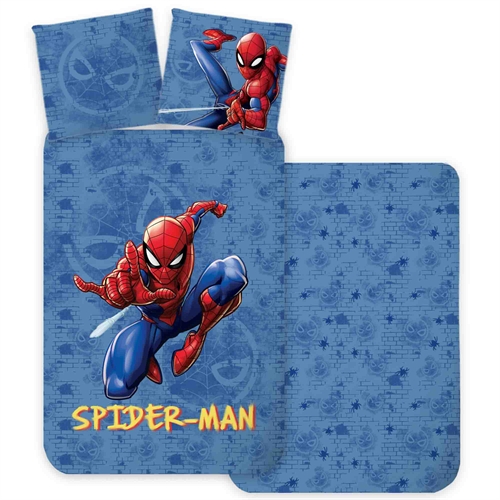 Spiderman sengetøj 140x200 cm - Vendbart sengesæt med Spiderman - 100% blødt bomulds sengelinned