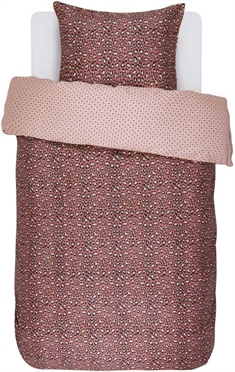 Rosa sengetøj 140x220 cm - Bory Earth - Dobbeltsidet sengesæt - 100% bomuldssatin - Essenza 