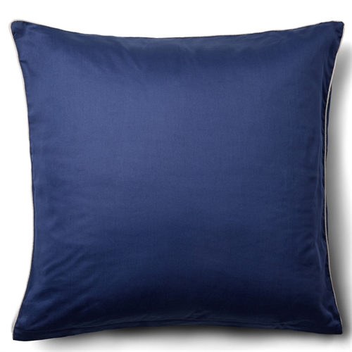  Pudebetræk 60x63 cm - 100% bomuldssatin - Olga blåt hovedpudebetræk med pipingkant - Ekstra blødt pudebetræk fra By Borg