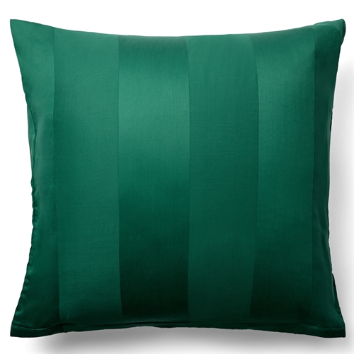  Pudebetræk 60x63 cm - 100% bomuldssatin - Lone grøn - Stribet, jacquardvævet hovedpudebetræk - Ekstra blødt pudebetræk fra By Borg