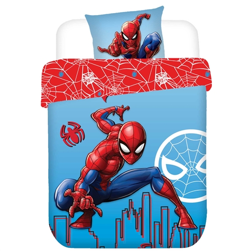 Spiderman sengetøj 140x200 cm - Vendbart Spiderman sengesæt - 100% blødt bomuld