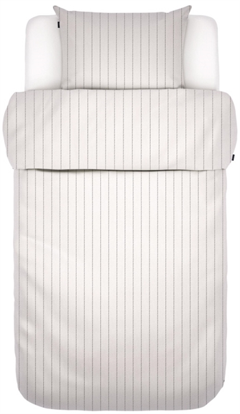 Hvidt sengetøj 140x220 cm - Jora White - Stribet sengetøj - 100% Bomuldssatin - Marc O\'Polo
