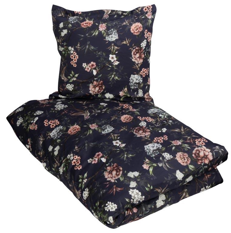 Eksklusivt sengetøj med digital print af blomster - By - 140x200 cm - Bomuldssatin