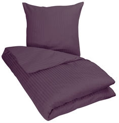 Lilla sengetøj - 140x200 cm - Stribet sengetøj - Dynebetræk i 100% Bomuldssatin - Borg Living