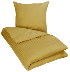 Kingsize sengetøj  240x220 cm - Jacquardvævet - Karrygul - 100%  bomuldssatin 