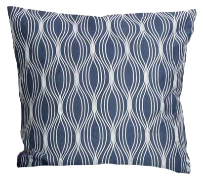Pudebetræk 60x63 cm - Microfiber - Blåt wave print