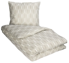 Gråt sengetøj 140x220 cm - Wave grey  - Mønstret sengesæt - Microfiber - In Style