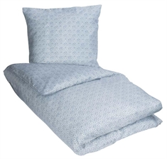 Blåt sengetøj 140x220 cm - Fan blue - Mønstret sengesæt - Microfiber - In Style