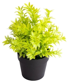 Kunstig Bregne - Højde 22 cm - Lysegrønne dekorative blade - Kunstig potteplante