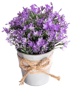 Kunstig Campanula Blomst - Højde 21 cm - Flotte lilla blomster - Kunstig potteplante