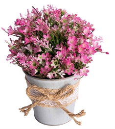 Kunstig Campanula Blomst - Højde 21 cm - Flotte pink blomster - Kunstig potteplante