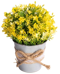 Kunstig Campanula Blomst - Højde 21 cm - Flotte gule blomster - Kunstig potteplante