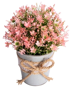 Kunstig Campanula Blomst - Højde 21 cm - Flotte lyserøde blomster - Kunstig potteplante