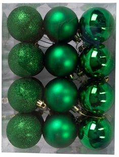 Julekugler - Grønne - Pakke med 24 stk. Måler 6 cm i diameter 
