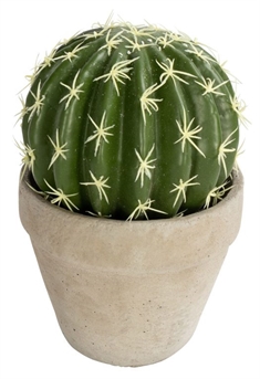 Kunstig kaktus - Højde 20 cm - Kugleformet og dekorativ kaktus - Kunstig stueplante