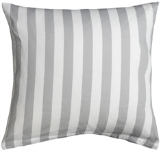 Pudebetræk 60x63 cm - Nordic Stripe Grey - Grå og Hvid - 100% Bomuldssatin 