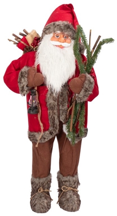 Julemand 100cm høj - Med gavesæk og lanterne 