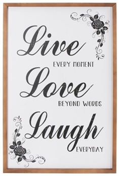 Billederamme med tekst - Live love laugh - 40x60 cm. 