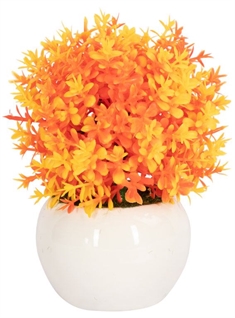 Kunstig Campanula Blomst - Højde 12 cm - Flotte orange blomster - Kunstig potteplante