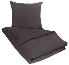 Gråt sengetøj 140x200 cm - Bæk og bølge sengetøj - 100% Bomuld - By Night sengelinned