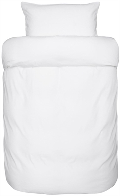 Hvidt sengetøj - 140x200 cm - Helsinki White - Sengelinned i 100% bomuldssatin - Høie sengetøj