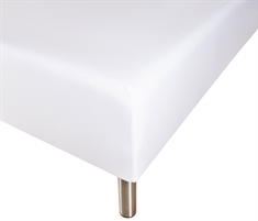Boxlagen 200x200 cm - Hvid - 100% Bomuldssatin - Faconlagen til madras