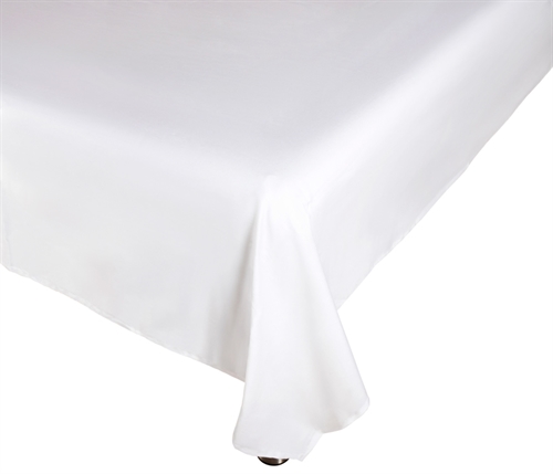 Glat lagen 240x260 cm - 100% bomuldssatin - Ekstra blødt fladlagen - Hvidt satin lagen - By Night fladt lagen