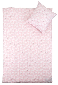 Baby sengetøj 70x100 cm - Lyserød med svaner - 100% Bomulds sengetøj - By Night