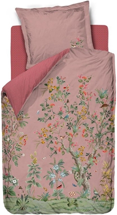 Sengetøj 140x220 cm - Wild and tree pink - Dynebetræk med 2 i 1 design - 100% bomulds sengesæt - Pip Studio 