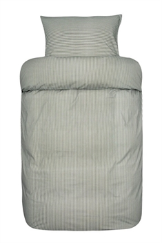 Stribet sengetøj - 140x220 cm - Loke grøn - Sengesæt i 100% Ekstra fin bomuld - Høie sengetøj