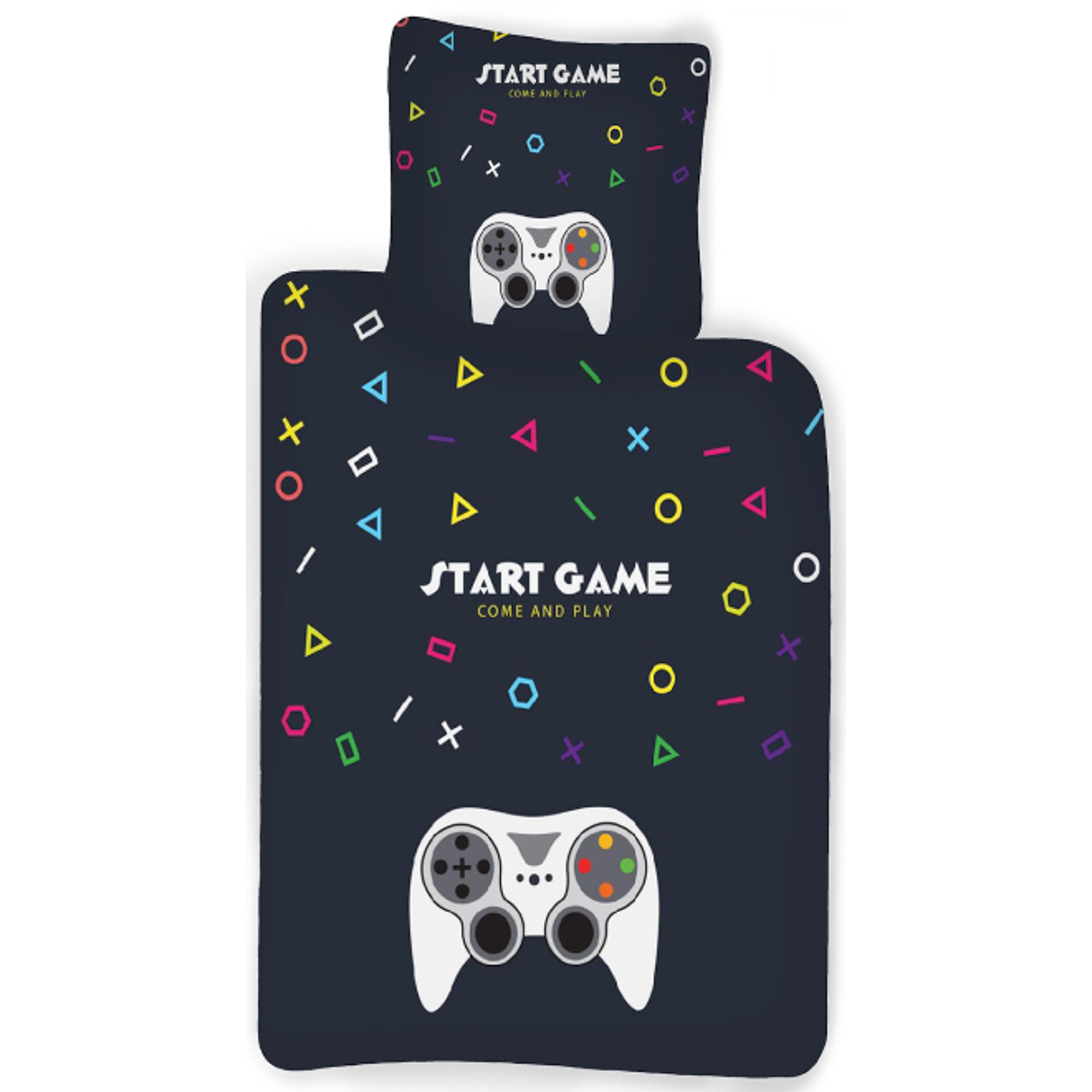 Gamer sengetøj - 100% bomuld - Børnesengetøj 140x200 cm - Start Game