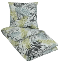 Dobbelt sengetøj 200x220 cm - Leaves Multi - Grøn - 100% Bomuld 
