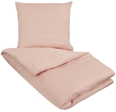 Lyserødt sengetøj - 140x200 cm  - Check Rosa - 100% Bomuldssatin sengetøj - By Night sengesæt