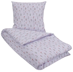 Sengetøj dobbeltdyne 200x220 cm - Purple Flowers - Bæk og bølge sengetøj - Borg Living sengesæt