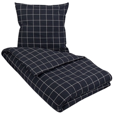 Bæk og bølge sengetøj - 140x200 cm - Ternet sengetøj - Blue Check - Blåt sengetøj - Borg Living