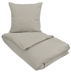 Økologisk sengetøj - 140x220 cm - Ingeborg grøn - Stribet sengetøj - 100% Økologisk bomuld - Soft & Pure sengesæt