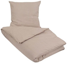 Sengetøj 240x220 cm - Ingeborg Brun - Stribet king size sengetøj - 100% økologisk bomuld - Soft & Pure